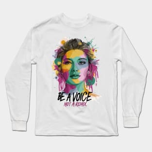 "Originality Speaks" - Artistic Girl Portrait Design Long Sleeve T-Shirt